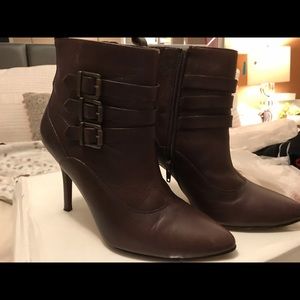 dark brown Andrea healed booties